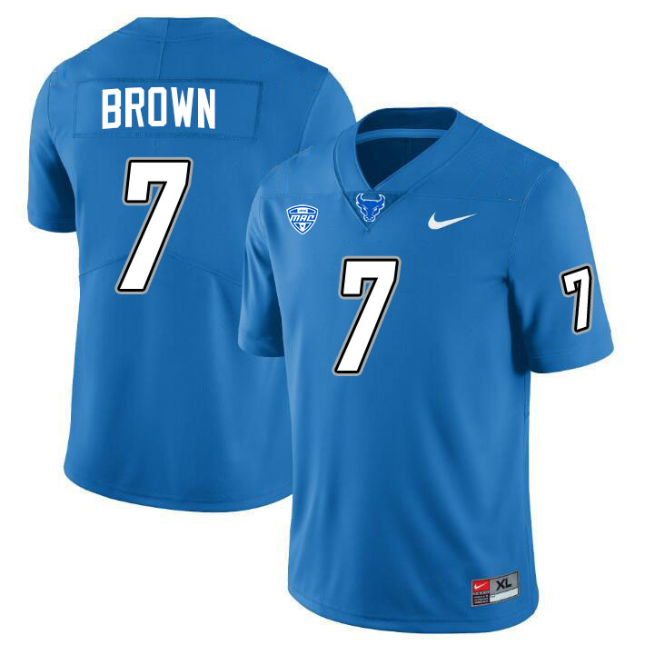 Solomon Brown UB Bulls Jersey,University Of Buffalo Bulls #7 Solomon Brown Jersey Youth-Blue